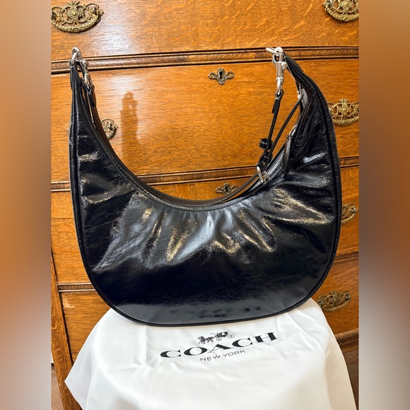 Coach Juliet Sling Bag - Black Glazed Crinkled Leather CBG23 + Dust Bag - Picture 12 of 16